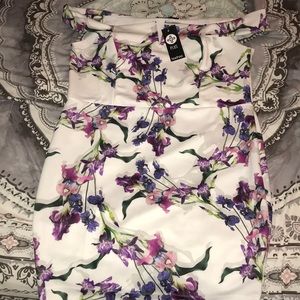 Floral Off the Shoulder Scuba Dress